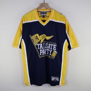 Y2K Steve & Barrys Tailgator Tailgate Party Football Jersey Medium Navy Yellow